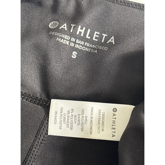 Athleta Women's Skort Black Laser‎ Run Brief Lined Mini Skirt Size Small Preppy - Picture 5 of 7